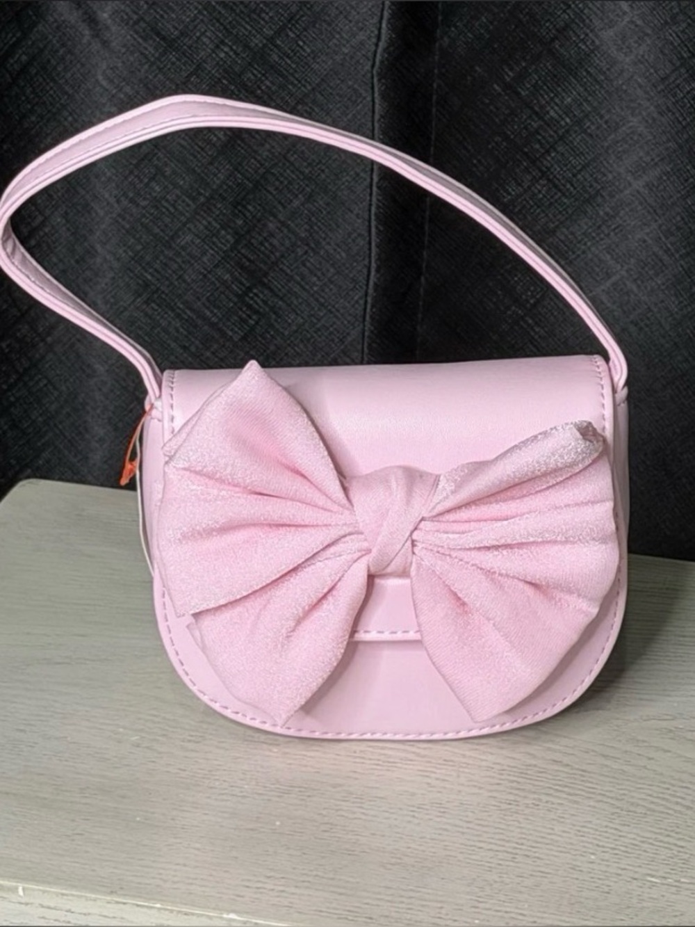 Chiffon Tote Handbag Cat & Jack Pink Faux Leather Bow Design Girls
